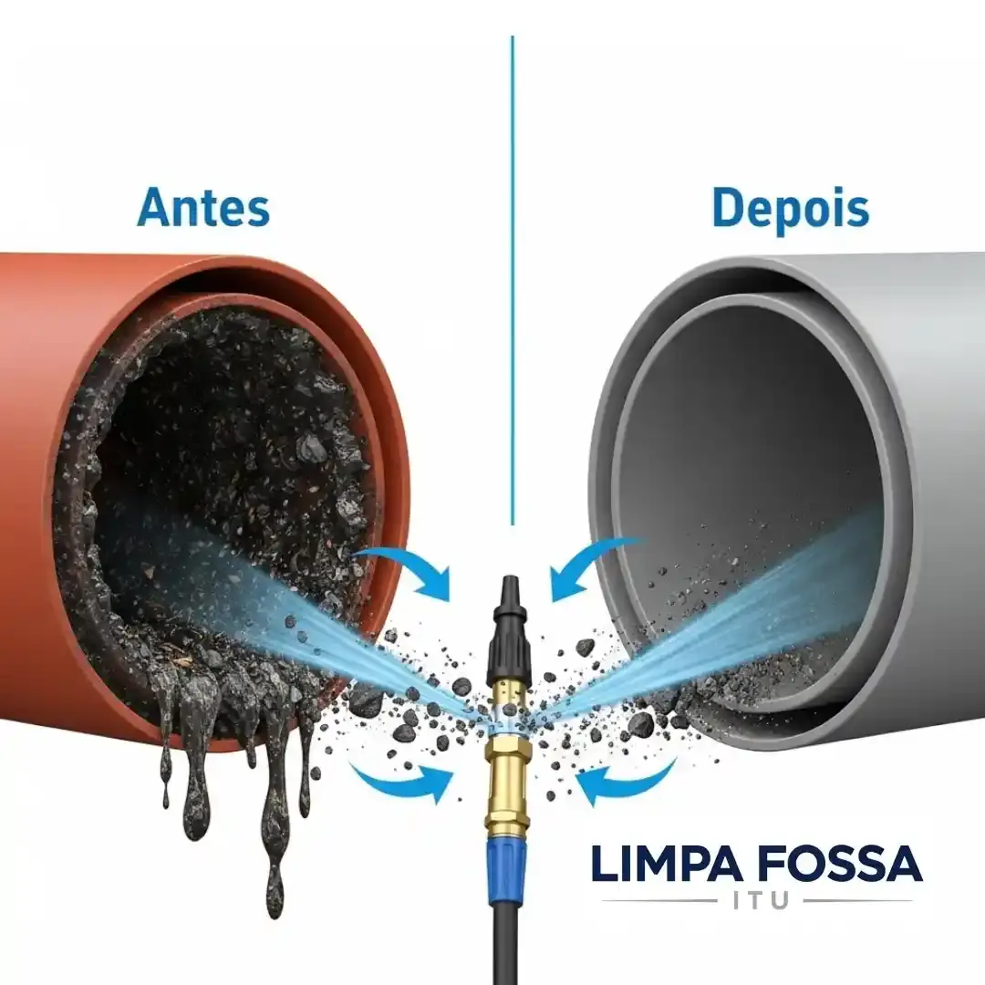Eficácia do hidrojateamento Limpa fossa em Itu