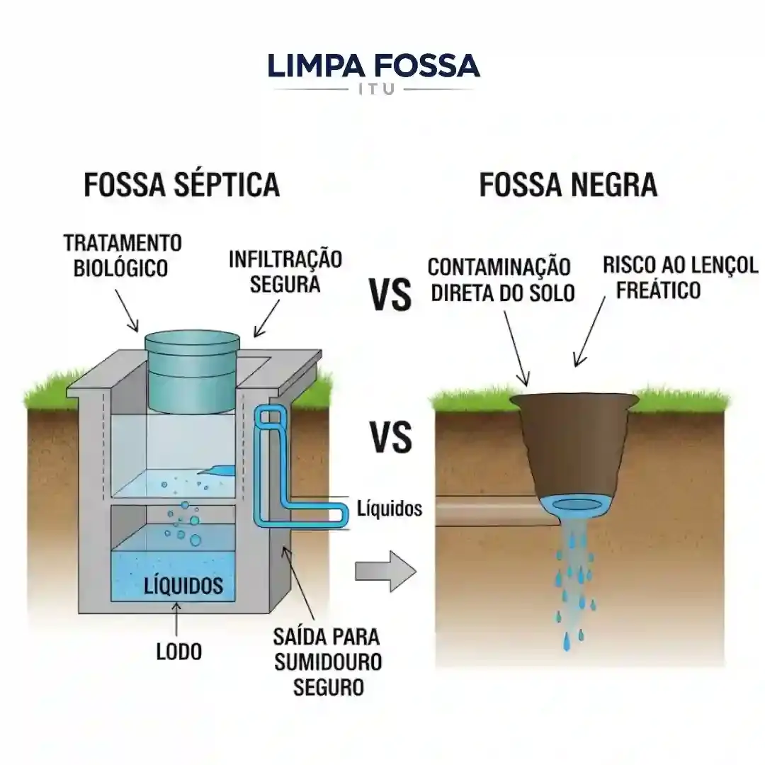 Fossa Séptica Vs Fossa Negra Diferença explicada por Limpa Fossa em Itu